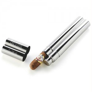 Personalized Stainless Steel Cigar Case/Flask Combo