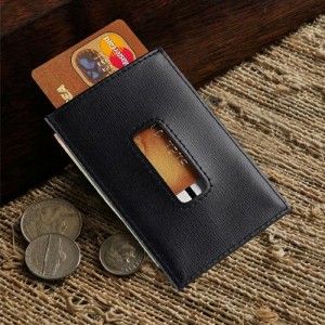 Personalized Leather Money Clip/Credit Card Holder