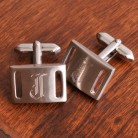 Personalized Marlon Brushed Silver Cufflinks Personalized Marlon Brushed Silver Cufflinks