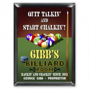 Personalized Billiards Sign