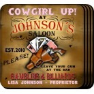 Cowgirl Saloon Coaster Set Cowgirl Saloon Coaster Set