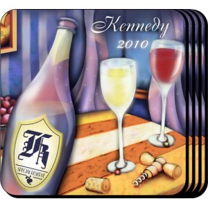 Wine Painting Coaster Set