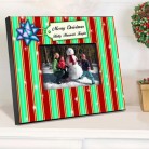Personalized Stripes Christmas Picture Frame Personalized Stripes Christmas Picture Frame