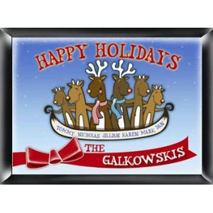 Personalized Reindeer Family Sign