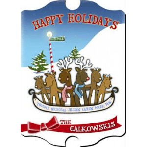 Vintage Personalized Reindeer Sign 