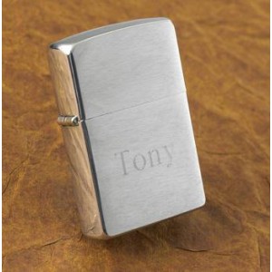 Personalized Brushed Chrome Zippo Lighter