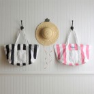 Personalized Candy Striped Beach Tote Bag Personalized Candy Striped Beach Tote Bag