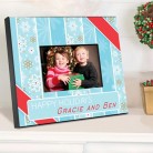 Personalized Snowflakes and Stripes Holiday Picture Frame Personalized Snowflakes and Stripes Holiday Picture Frame