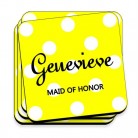 Bananas Personalized Polka Dot Coaster Set Bananas Personalized Polka Dot Coaster Set