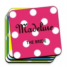 Multi Color Personalized Polka Dot Coaster Set Multi Color Personalized Polka Dot Coaster Set