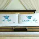 Personalized Blissful Blue Royal Correctness Pillow Case Set Personalized Blissful Blue Royal Correctness Pillow Case Set