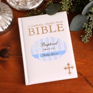 Blue Baptized Child's First Bible