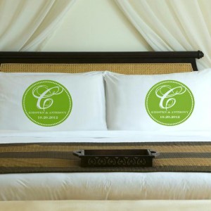 Personalized Fresh Green Magical Monogram Pillow Case Set