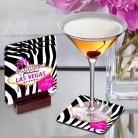 Personalized Gals Las Vegas Coaster Set Personalized Gals Las Vegas Coaster Set