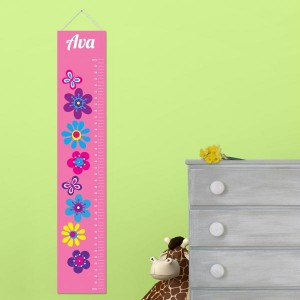 Personalized Frilly Floral Height Chart