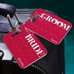 Personalized Bride and Groom Luggage Tag
