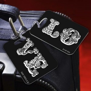 Personalized LOVE Connection Black Luggage Tags