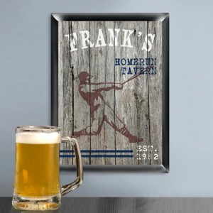 Personalized Traditional  Homerun Man Cave Pub Sign