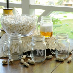 Personalized Collegiate Jar Glass Set of 4