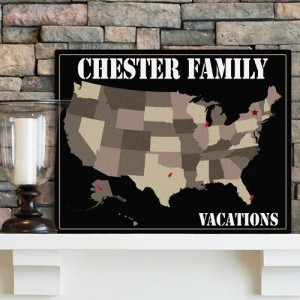 Personalized Earth Tones Family Map Canvas
