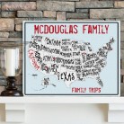 Personalized Sea to Shining Sea Family Map Canvas Personalized Sea to Shining Sea Family Map Canvas