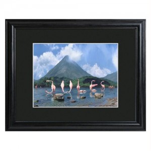 Personalized Pink Flamingos Framed Print