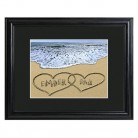 Personalized Two Hearts in the Sand Framed Print