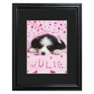 Personalized Cozy Puppy Framed Print