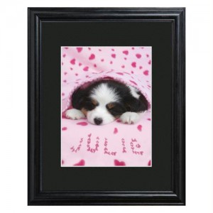 Personalized Cozy Puppy Framed Print