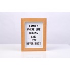 Photo art-print with "Family-quote"