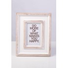 “Happy Life Quote” Print in Natural/White Wood frame  