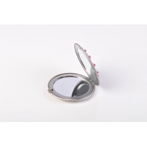 Pocket sized compact mirror with Crystals